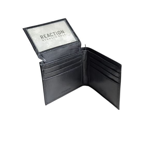 Kenneth Cole Reaction Men's Soft Leather Passcase Wallet Black NEW FREE SHIPPING - Picture 4 of 7
